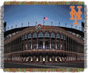 Mets Citi Field OFFICIAL MLB "Stadium" Woven Tapestry Throw Blanket; 48" x 60"