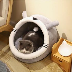 Cat's Nest Warm In Winter Closed Warm Cat's Nest Pet's Nest Cat's Four Seasons Universal Cat Villa (Color: light grey, size: L)