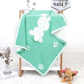 Baby Cartoon Rabbit & Footprints Embroidered Graphic 3D Tail Blanket (Size/Age: (0-12Y), Color: Light Green)