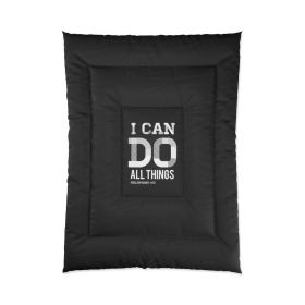 Bedding, Black And White I Can Do All Things Philippians 4:13 Graphic Text Style Comforter (size: 68x92)